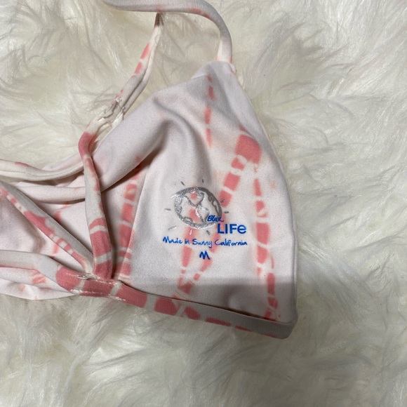 Blue Life Island Fever Bikini Top Tye Dye White Peach Size Medium M - Picture 7 of 8